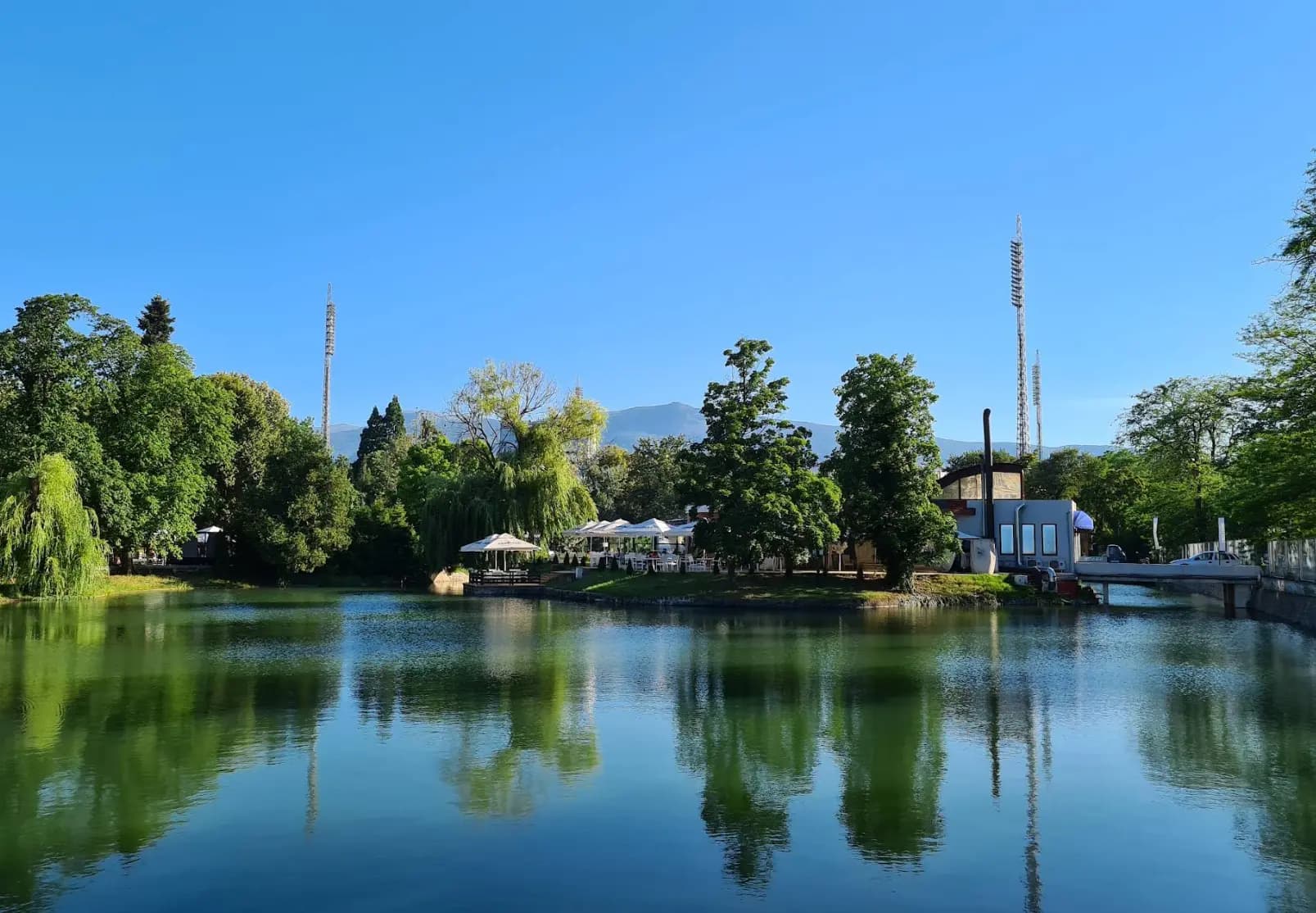 Borisova Gradina and nearby residential blocks in Iztok, Sofia